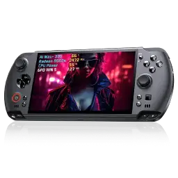 An image of a GPD WIN handheld gaming console laptop displaying a video game on its screen." This alt text is specific and accurately describes the content of the image for accessibility and SEO.
